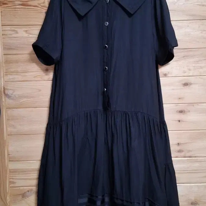 [SOLD OUT] 레이스배색 바스락 롱 원피스