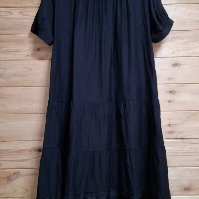 [SOLD OUT] 레이스배색 바스락 롱 원피스
