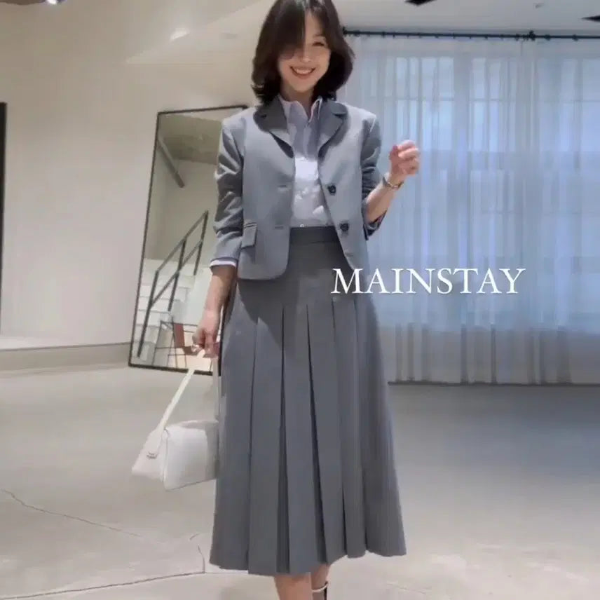 [BUNJANG] 메인스테이(MAINSTAY) 모우 플리츠스커트 55 새상품 / 메인스테이(MAINSTAY) 모우 플리츠스커트 55 새상품