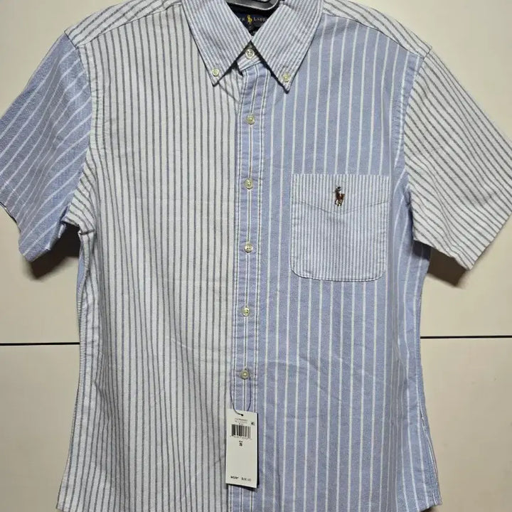 [BUNJANG] Polo Ralph Lauren Oxford White Stripe Short Sleeve Shirt / 폴로랄프로렌 옥스포드 백색 스트라이프 반팔셔츠(새상품