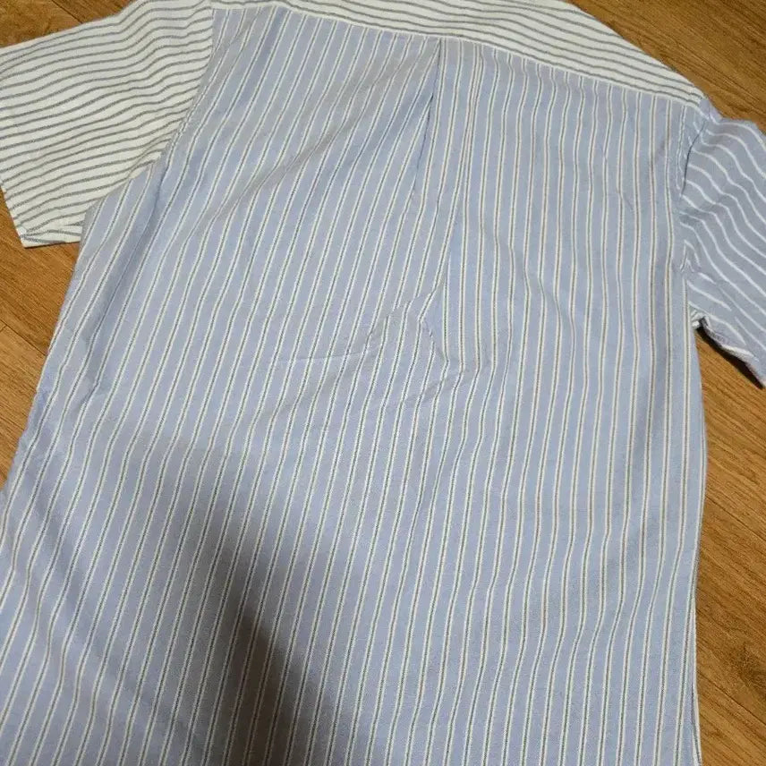 [BUNJANG] Polo Ralph Lauren Oxford White Stripe Short Sleeve Shirt / 폴로랄프로렌 옥스포드 백색 스트라이프 반팔셔츠(새상품