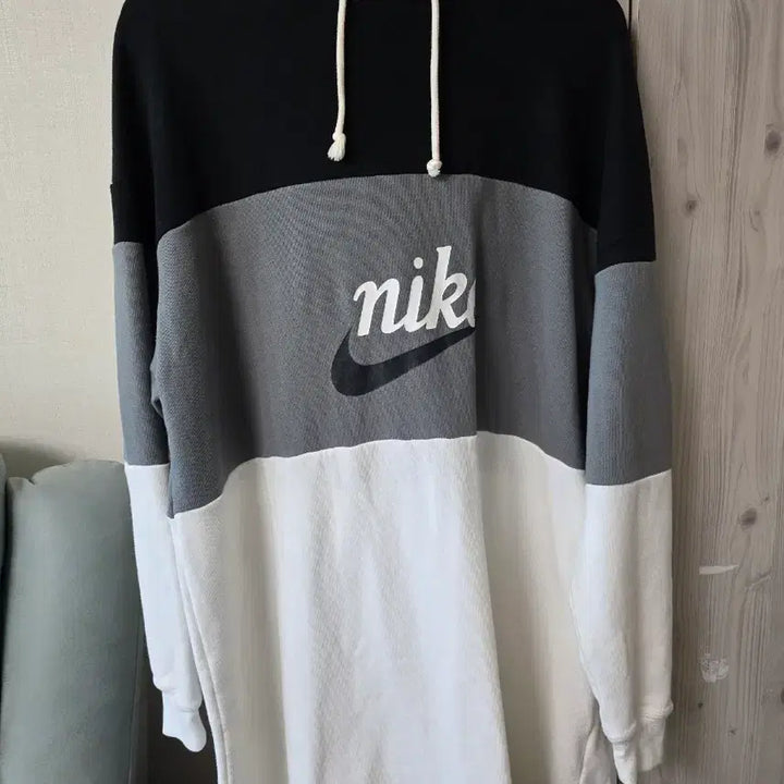 [BUNJANG] Nike Color Block Hooded Long T-shirt / 나이키 정품, 컬러블록 후드 롱티셔츠 95~105