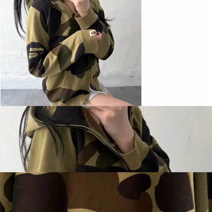 [BUNJANG] Bape Camo Pattern Full-zip Hoodie / Bape 베이프 카모패턴 풀집업 후드