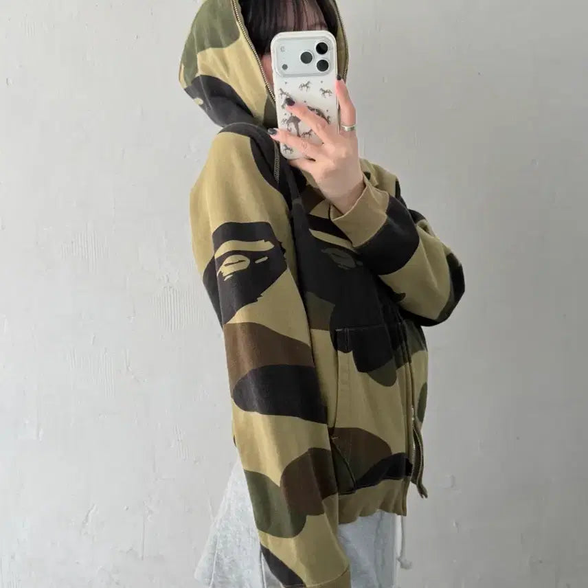 [BUNJANG] Bape Camo Pattern Full-zip Hoodie / Bape 베이프 카모패턴 풀집업 후드