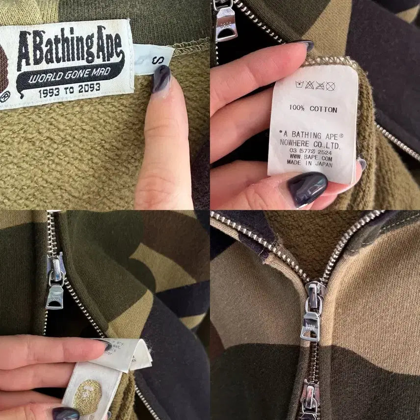 [BUNJANG] Bape Camo Pattern Full-zip Hoodie / Bape 베이프 카모패턴 풀집업 후드