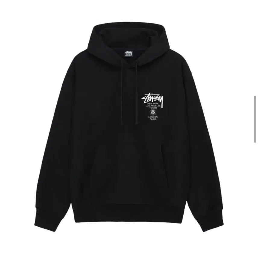 [SOLD OUT] (크림구매 정품) 스투시 월드투어 후드티 블랙 M