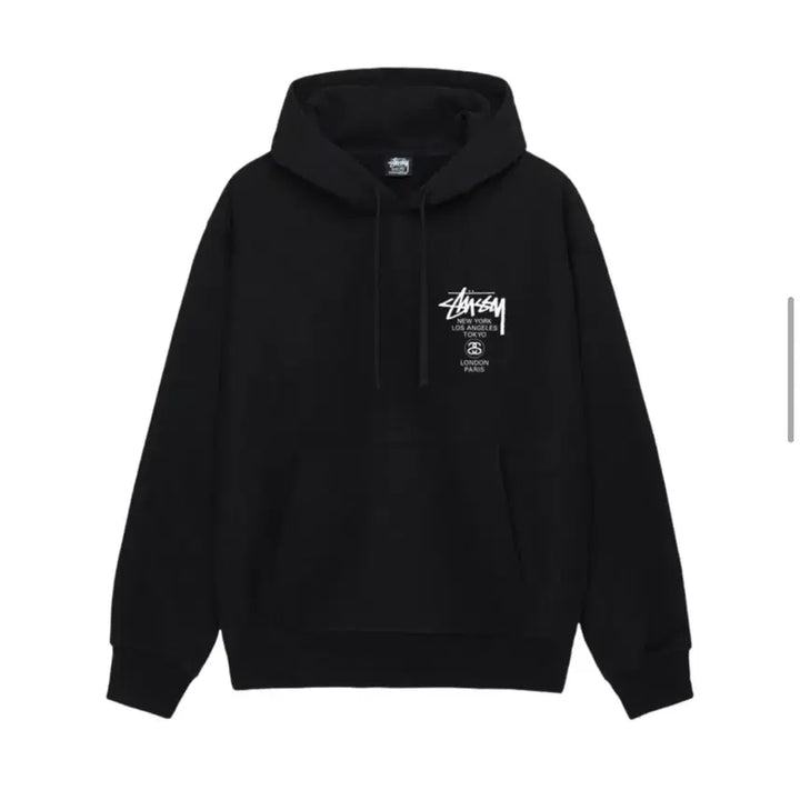 [SOLD OUT] (크림구매 정품) 스투시 월드투어 후드티 블랙 M