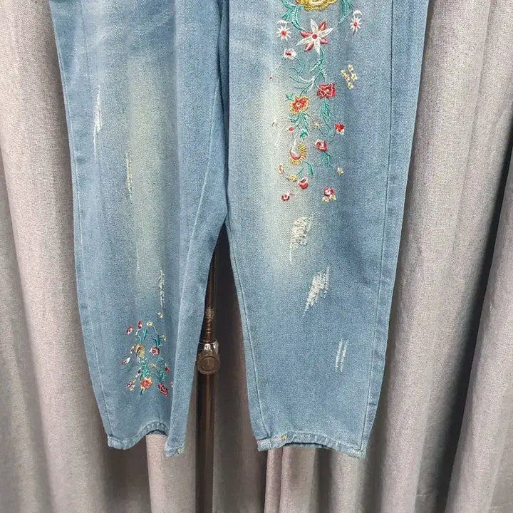 [BUNJANG] L-Embroidered Banded Denim Pants / L자수 밴딩 데님