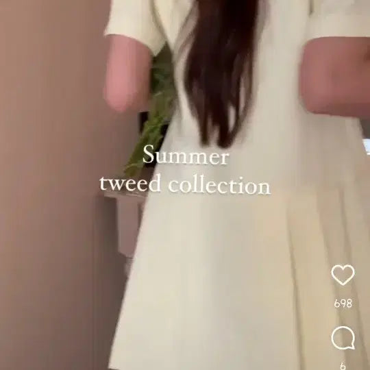[BUNJANG] Merion Flow Tweed Dress / (원가12) 메리온 플로우 카라 트위드 원피스 반팔 긴팔 7부 레몬옐로우
