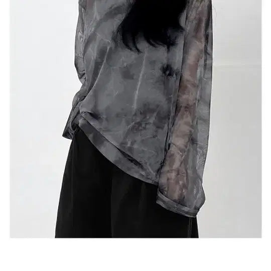 [BUNJANG] Loose Fit Tie-dye Mesh Long Sleeve T-shirt / (원가2.4) 오랜 루즈핏 타이다이 물나염 메쉬 긴팔 티셔츠