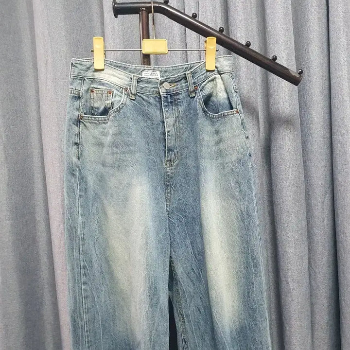 [BUNJANG] L Washing Wide Denim Jeans / L워싱 와이드 데님