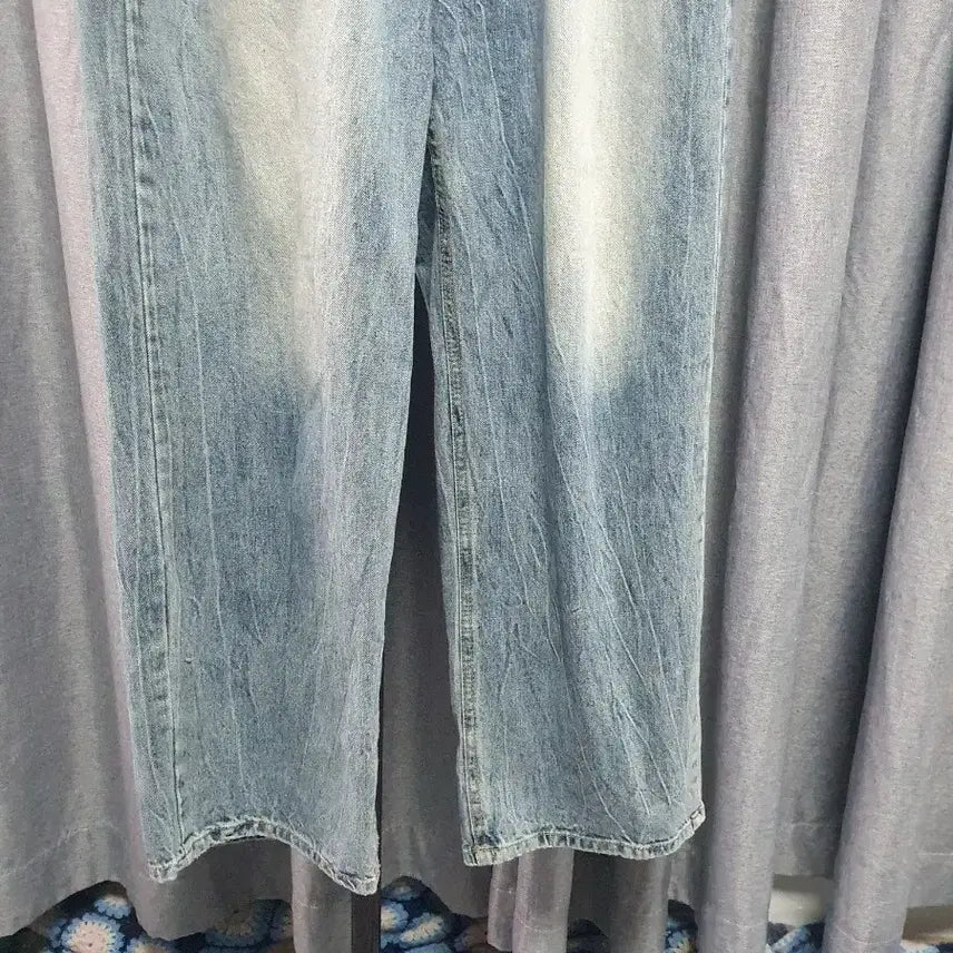 [BUNJANG] L Washing Wide Denim Jeans / L워싱 와이드 데님