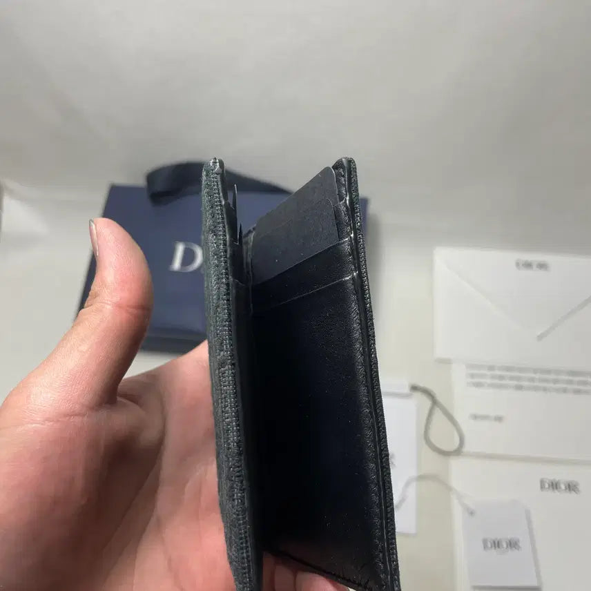 [BUNJANG] Dior Oblique Jacquard Vertical Card Holder Black / [새상품급,풀구성] 디올 오블리크 자카드 버티컬 2단 카드지갑 블랙