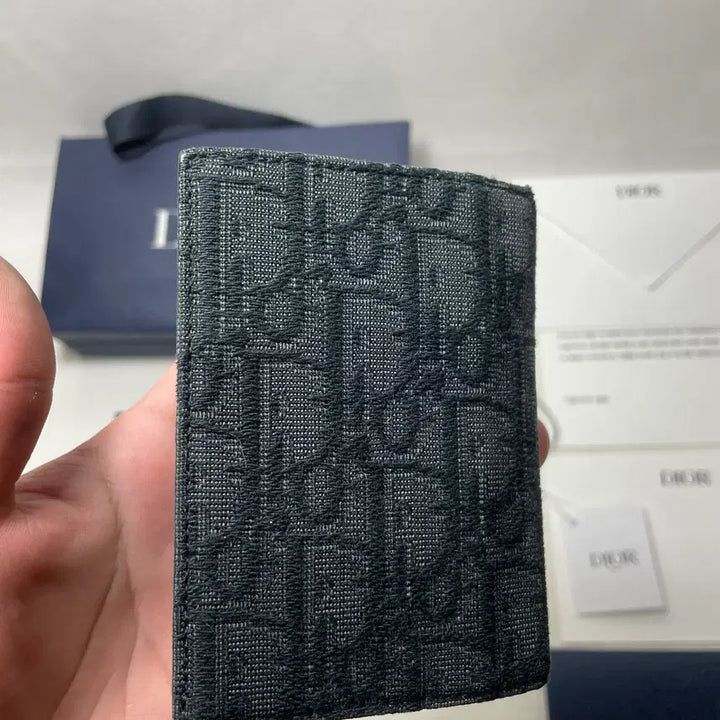 [BUNJANG] Dior Oblique Jacquard Vertical Card Holder Black / [새상품급,풀구성] 디올 오블리크 자카드 버티컬 2단 카드지갑 블랙