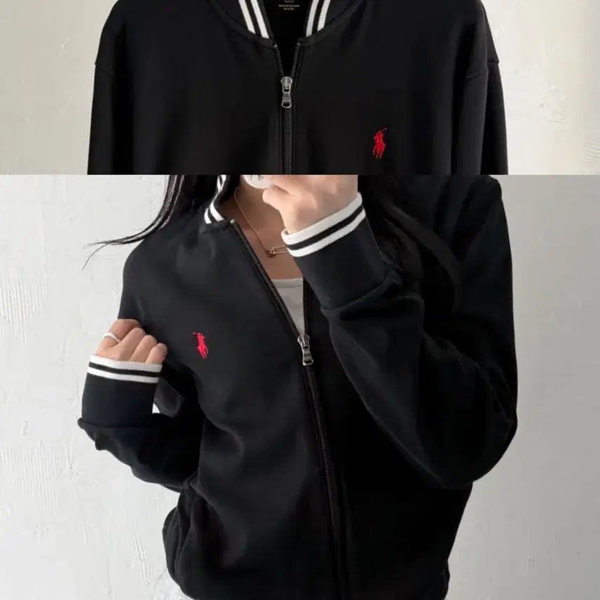 [SOLD OUT] Polo 폴로 랄프로렌 신형 레드포니 블랙컬러 코튼 집업 트랙 자켓