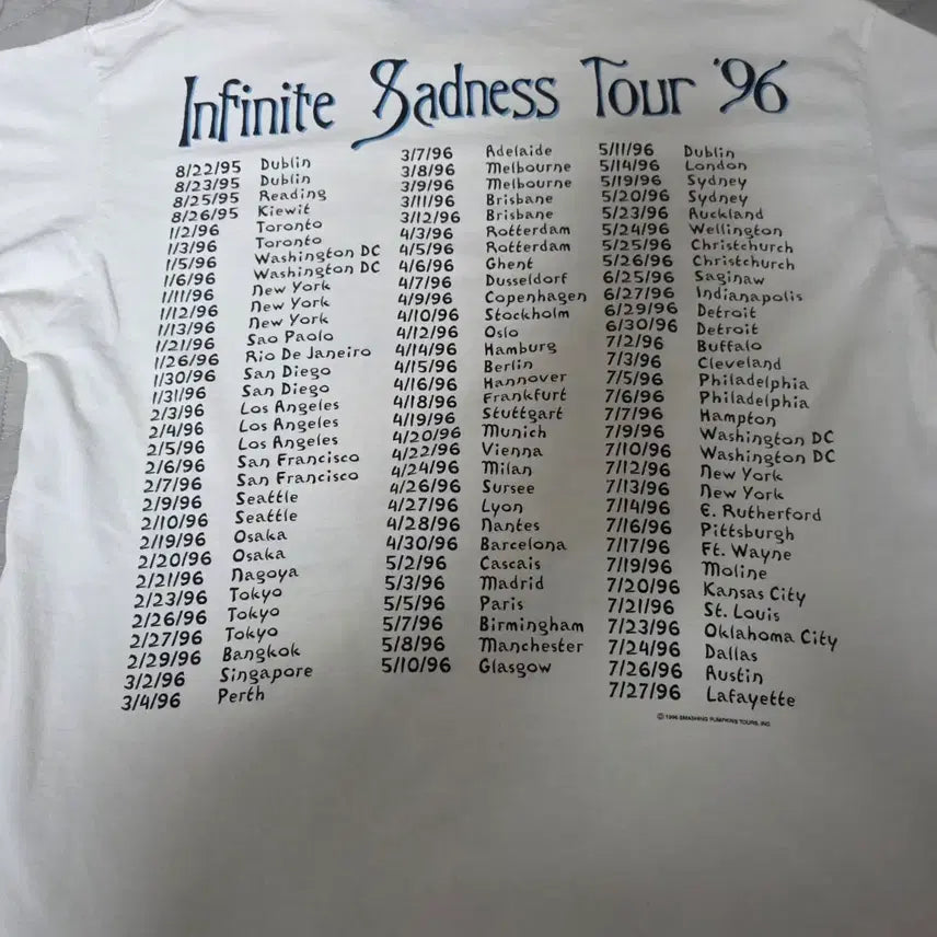[SOLD OUT] [L] 90s 스매싱펌킨스 인피니트 새드니스 투어 빈티지 밴드티