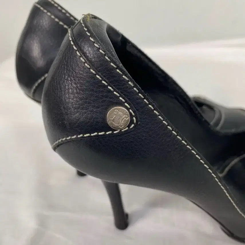 [BUNJANG] Celine Leather Stitch Open-Toe Heels / 셀린느 Celine 레더 스티치 오픈토 힐 <75>