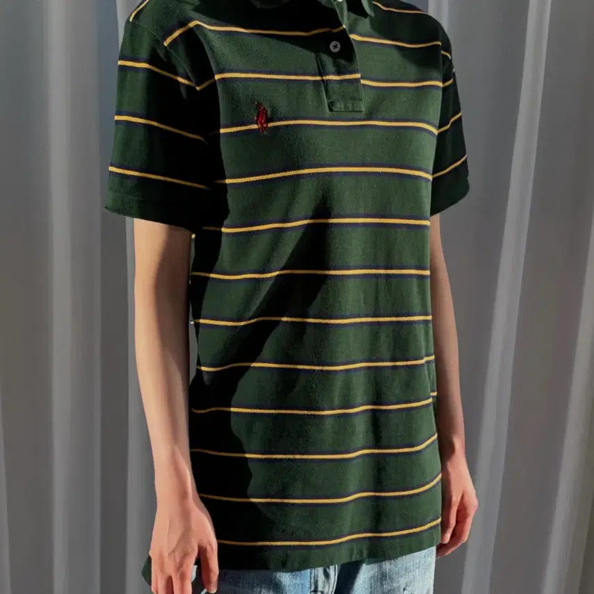 [BUNJANG] Polo Ralph Lauren Striped Polo Shirt / [S]폴로 랄프로렌 스트라이프 카라 티셔츠