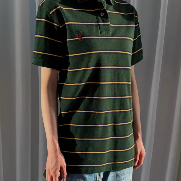 [BUNJANG] Polo Ralph Lauren Striped Polo Shirt / [S]폴로 랄프로렌 스트라이프 카라 티셔츠