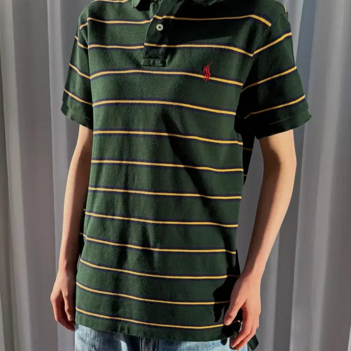 [BUNJANG] Polo Ralph Lauren Striped Polo Shirt / [S]폴로 랄프로렌 스트라이프 카라 티셔츠
