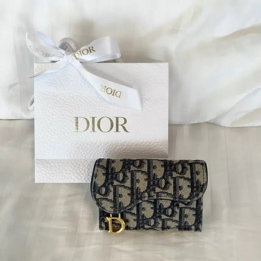 [BUNJANG] Dior Saddle Bloom Card Wallet / 디올 새들 블룸 카드 지갑 (블루 오블리크 자카드)
