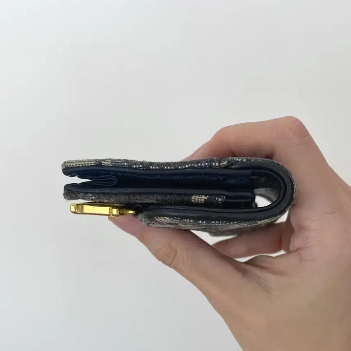 [BUNJANG] Dior Saddle Bloom Card Wallet / 디올 새들 블룸 카드 지갑 (블루 오블리크 자카드)
