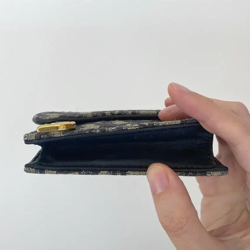 [BUNJANG] Dior Saddle Bloom Card Wallet / 디올 새들 블룸 카드 지갑 (블루 오블리크 자카드)