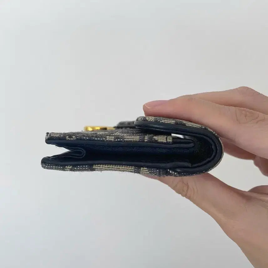 [BUNJANG] Dior Saddle Bloom Card Wallet / 디올 새들 블룸 카드 지갑 (블루 오블리크 자카드)