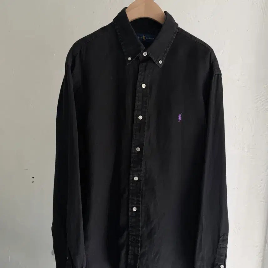 [SOLD OUT] Polo 폴로 랄프로렌 신형 퍼플포니 블랙컬러 린넨 셔츠