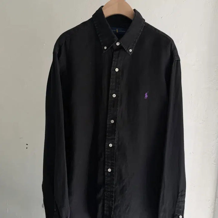 [SOLD OUT] Polo 폴로 랄프로렌 신형 퍼플포니 블랙컬러 린넨 셔츠