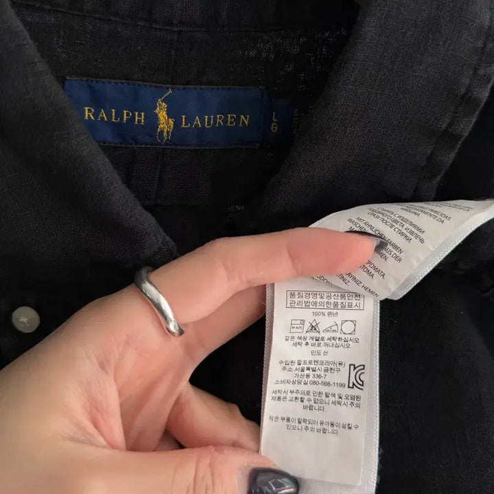 [SOLD OUT] Polo 폴로 랄프로렌 신형 퍼플포니 블랙컬러 린넨 셔츠