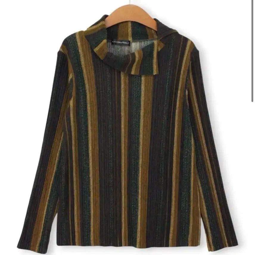 [BUNJANG] Retro Multi-Stripe Knit Top &amp; Vintage Stripe Long Sleeve Set / 레트로 멀티 스트라이프 니트 탑 &amp; 빈티지 컬러 스트라이프 탑