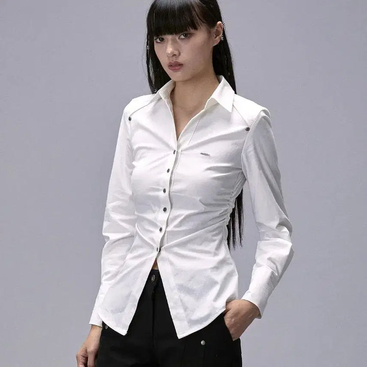 [BUNJANG] Kitsch &amp; Kiss Slim Fit White Shirt / 키치앤키스 슬림핏 셔츠 화이트