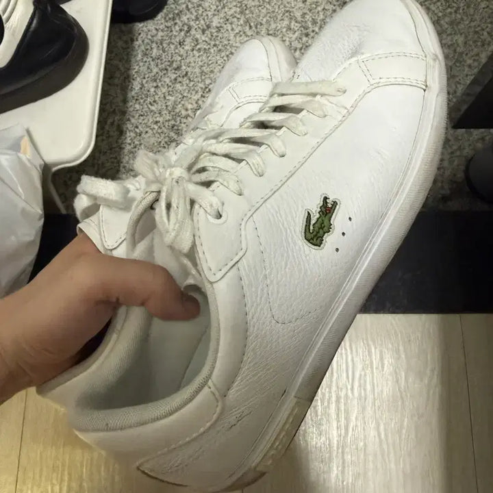 [BUNJANG] Lacoste White Sneakers / 라코스테 흰색 단화