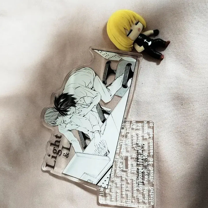 [BUNJANG] Death Note Original Illustration Acrylic Light &amp; L / 데스노트 원화 아크릴 라이토 엘