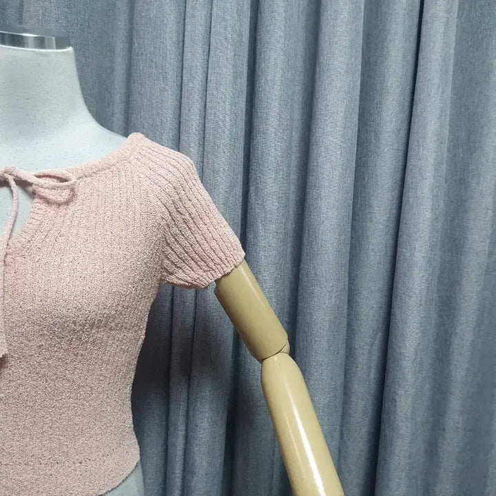 [BUNJANG] Ribbon Pink Posel Knit Top / 리본 핑크 포슬 니트