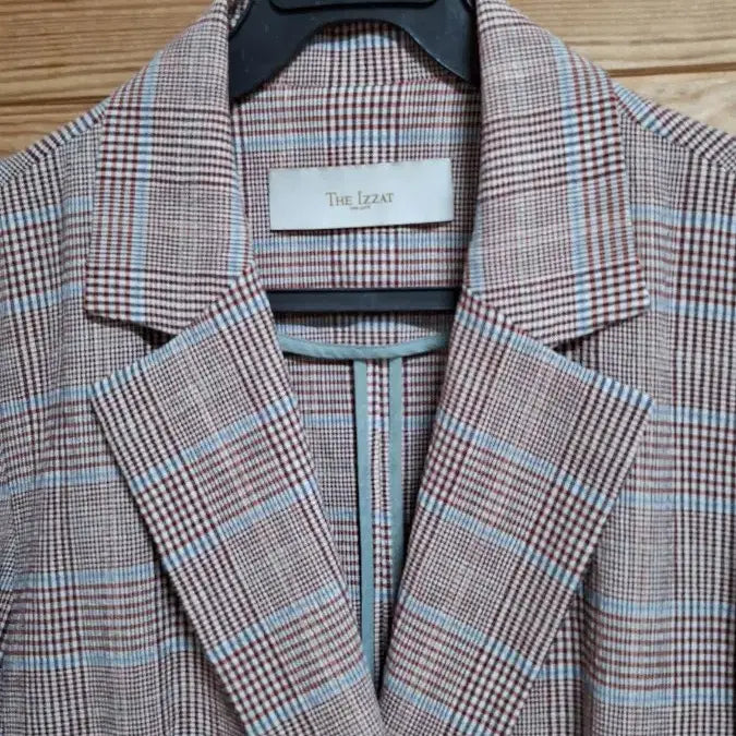 [BUNJANG] The IZ*ZAT Cotton Linen Check Blazer / 더 아이잗 면 마 체크자켓