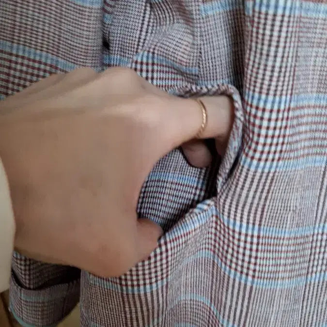 [BUNJANG] The IZ*ZAT Cotton Linen Check Blazer / 더 아이잗 면 마 체크자켓