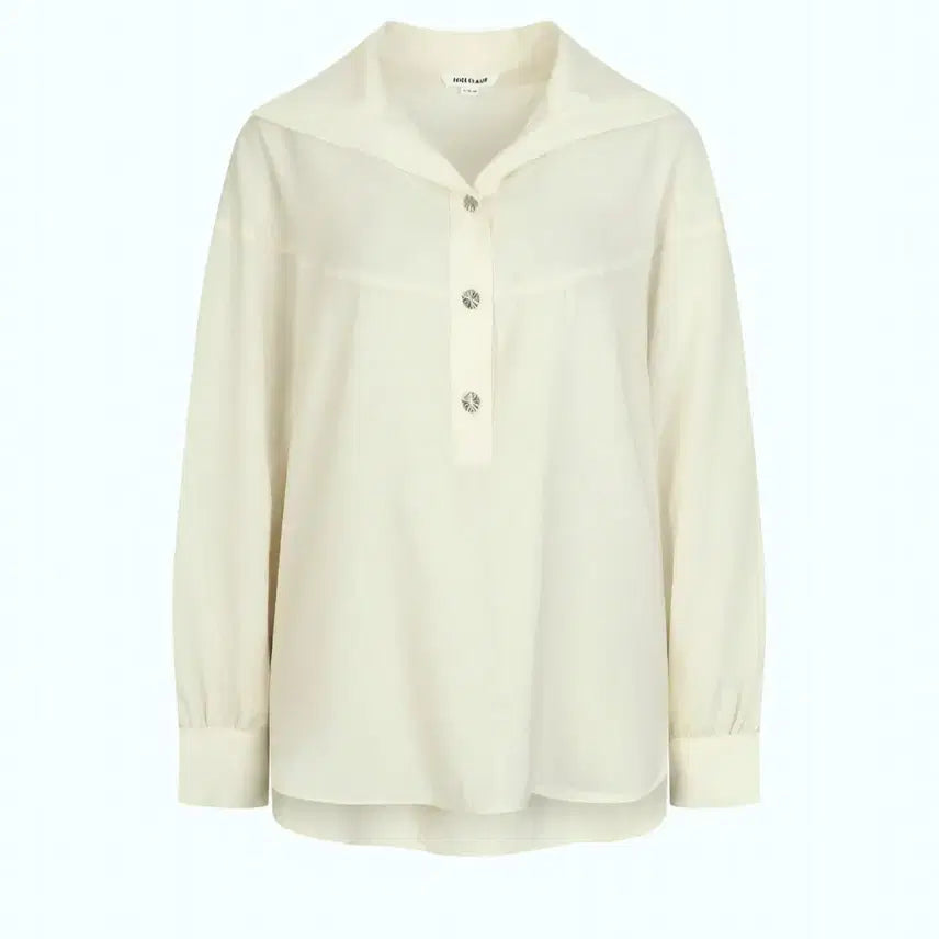 [BUNJANG] NICE CLAUP Open Collar Blouse / 나이스클랍 오픈카라 블라우스