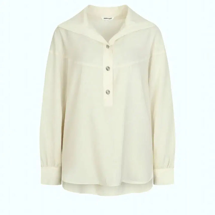 [BUNJANG] NICE CLAUP Open Collar Blouse / 나이스클랍 오픈카라 블라우스
