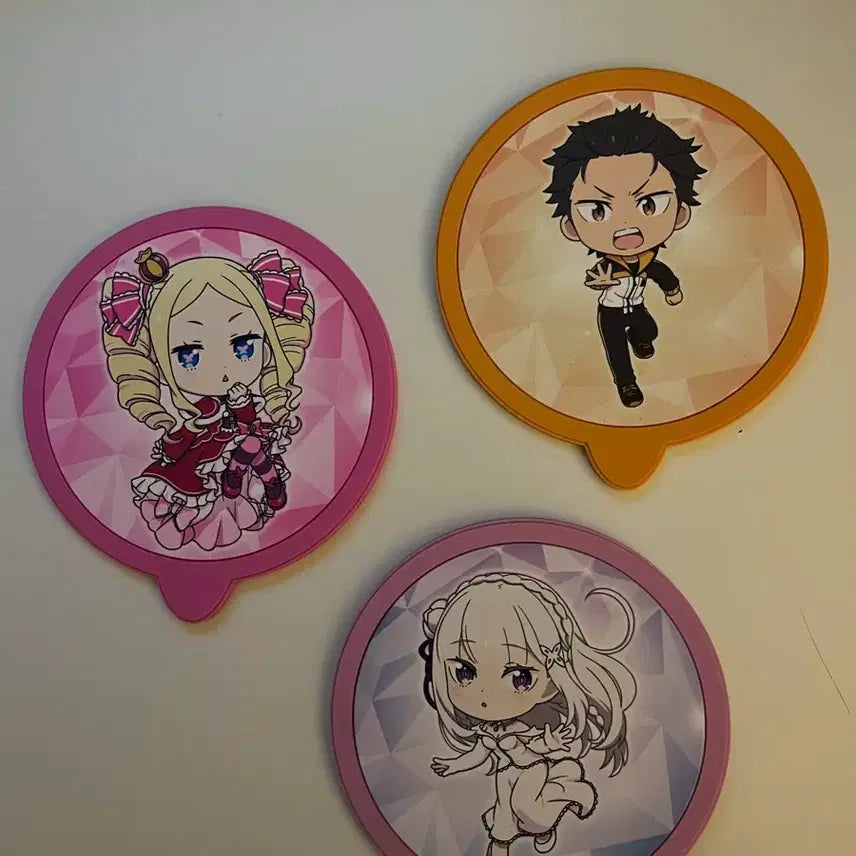 [BUNJANG] Re:Zero Lottery Prize Cup Coaster &amp; Holder Bundle Set / 리제로 제일복권 컵받침,홀더 일괄