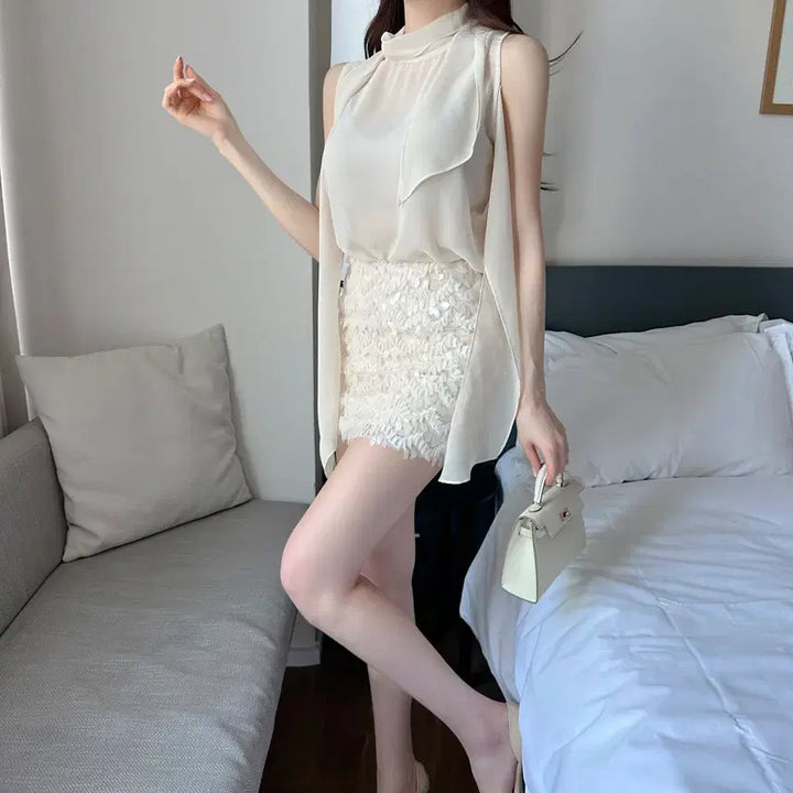 [SOLD OUT] 수입의류 스팽글 미니 스커트 치마 s