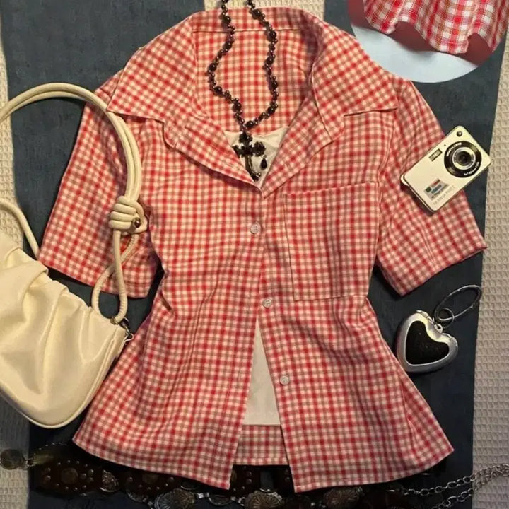 [SOLD OUT] 빨간 체크셔츠 판매