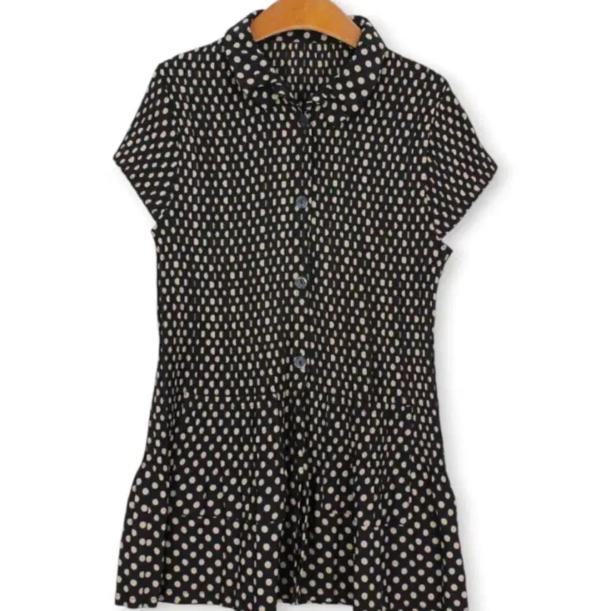 [BUNJANG] Vintage Dot Collar Blouse &amp; Irony Floral Dress / 빈티지 도트 카라 블라우스 + 아이로니 플로럴 원피스