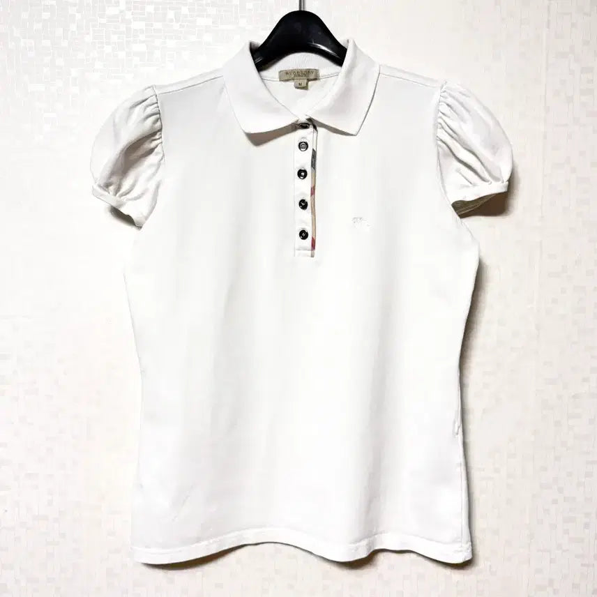 [SOLD OUT] [M,95]버버리 브릿 여성 카라티 반팔티 화이트