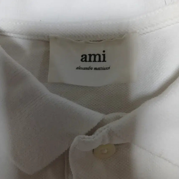 [BUNJANG] Ami Small Heart Collar T-Shirt (White) M / 아미 스몰하트 카라넥 반팔티 M