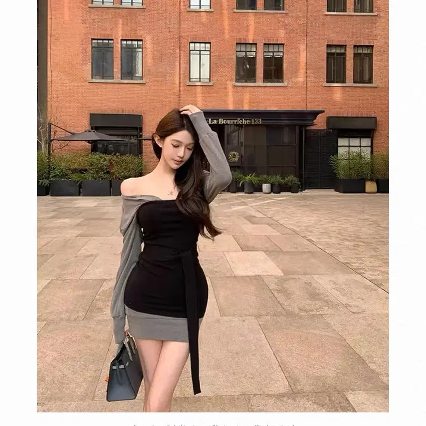 [BUNJANG] Layered Mini Dress / 레이어드 미니 원피스
