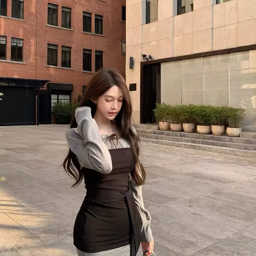 [BUNJANG] Layered Mini Dress / 레이어드 미니 원피스