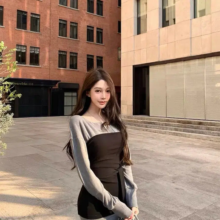 [BUNJANG] Layered Mini Dress / 레이어드 미니 원피스