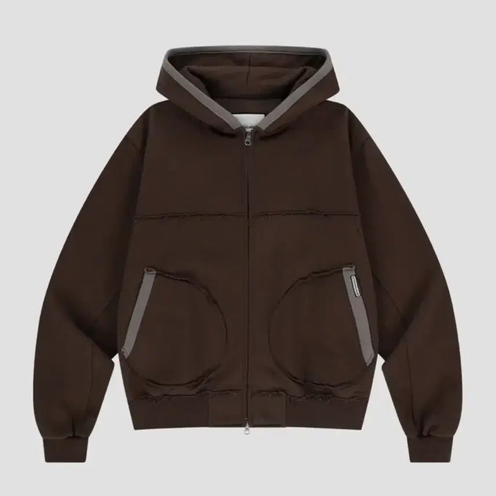 [BUNJANG] The Vinyl House Cut Off Hoodie Brown S / 더바이닐하우스 컷오프 후드집업 브라운 S